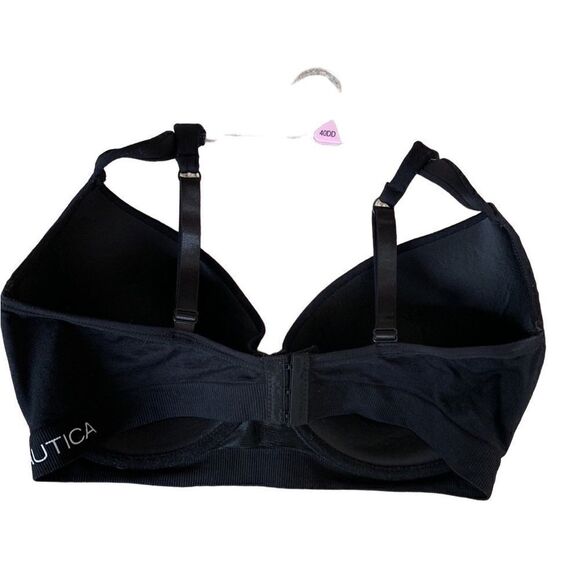 NWT Nautica Black Underwire Supportive Bra 40DD Cushion Straps Soft Material - Picture 3 of 4